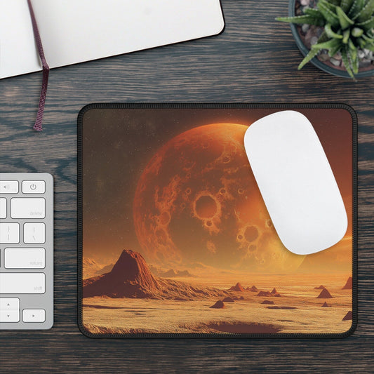 Vintage Red Planet Mars Non-Slip Desk Mat - Retro Space Large Gaming Mouse Pad