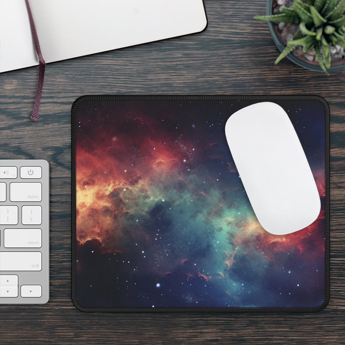 Deep Space Non-Slip Desk Mat: Nebula Large Gaming Mouse Pad